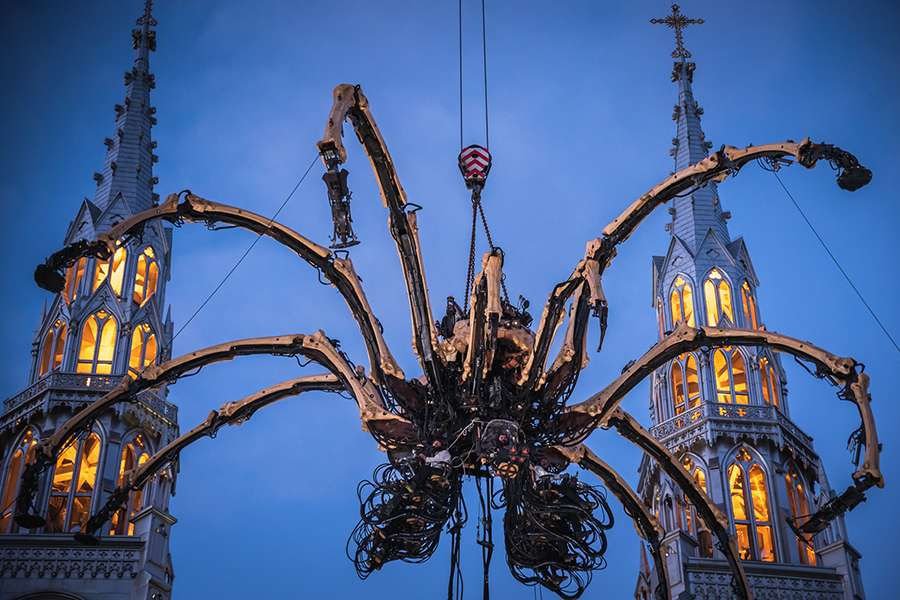 Mechanical spider outside of Ottawa's Notre Dame Cathedral (Credit: Ottawa 2017 Patrick Haag)