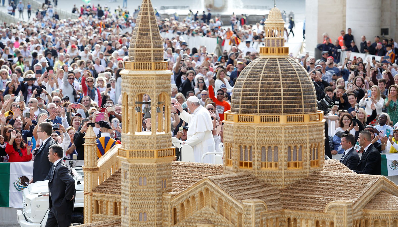 Pope Francis arrives for his general audience in St. Peter's Square at the Vatican Sept. 25, 2019. (CNS photo/Remo Casilli, Reuters)