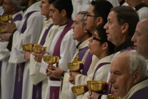 Priests at the Nov. 30 Mass opening the Year for Consecrated Life. Credit: Bohumil Petrik/CNA.