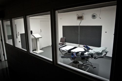The lethal injection chamber at the Oklahoma State Penintentiary
