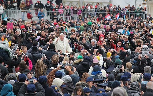 Pope Francis in St. Peter's Square during the Wednesday general audience on Nov. 27