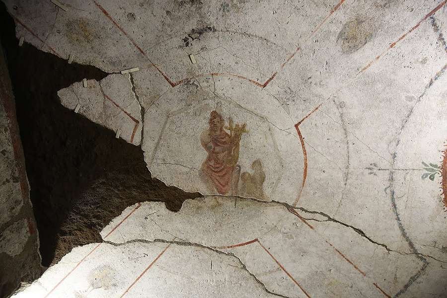 An image of Orpheus in Rome's Catacombs of St. Callixtus. Credit: Bohumil Petrik/CNA.