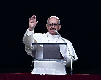 Pope Francis delivers his first Sunday Angelus on March 17