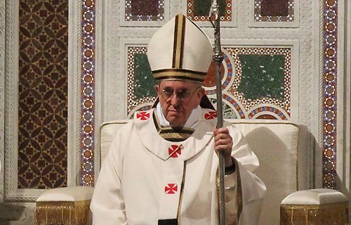 Pope Francis celebrates Mass at the Basilica of St. John Lateran on April 7