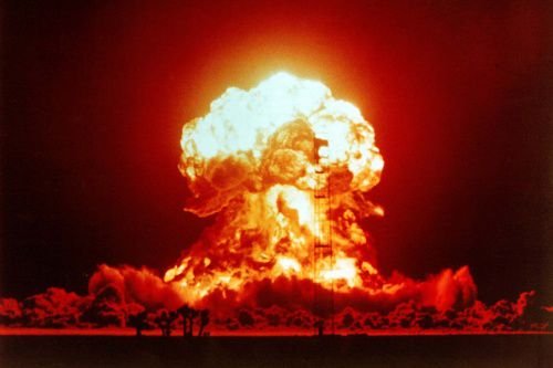Nuclear bomb explosion at the Nevada Test Site