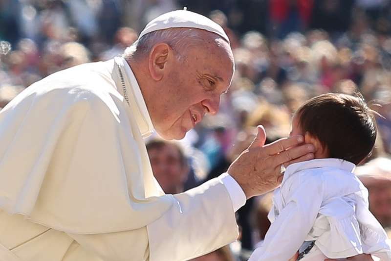 Pope Francis at the general audience April 20