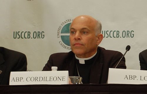 Archbishop Salvatore J. Cordileone takes part in a press conference at the USCCB's Fall General Assembly in Baltimore on Nov. 11