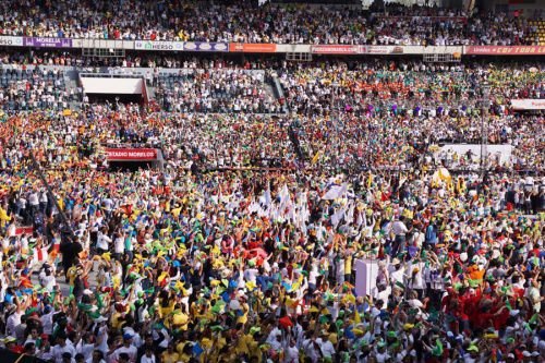 Pope Francis meets with youth in José María Morelos y Pavón stadium on Feb. 16