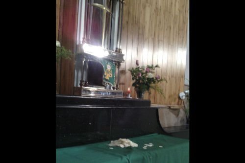 Vandals desecrated the tabernacle of St. Alphonsa's church