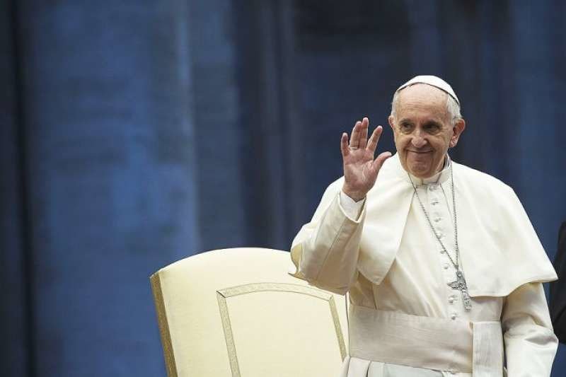 Pope Francis at the Divine Mercy Vigil in St. Peter's Square April 2