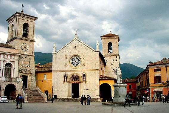 The Basilica of St. Benedict in the main square of Norcia