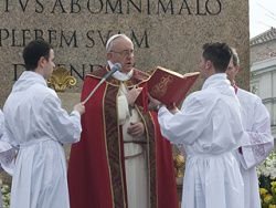 Pope Francis celebrates Palm Sunday Mass on March 24