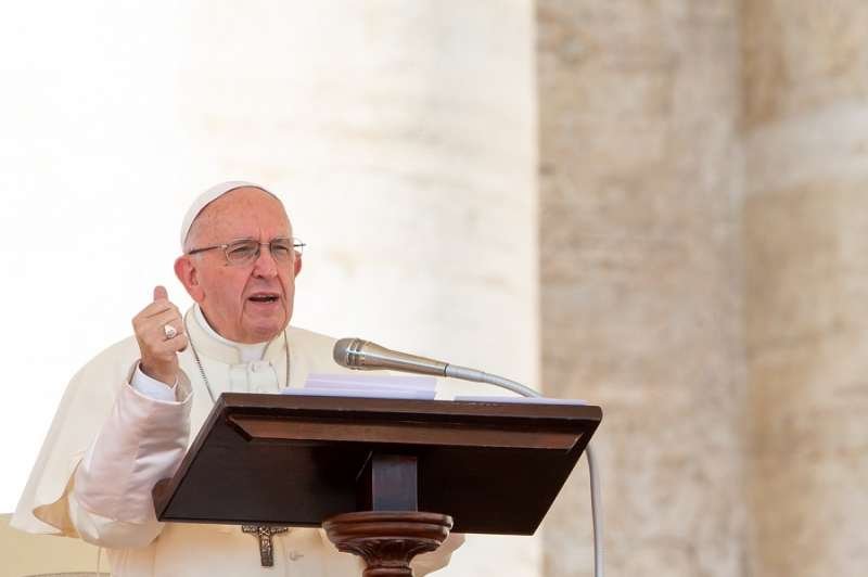Pope Francis speaks to Italian young people before the Angelus Aug. 12