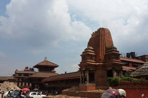 Damaged temples in Bhaktapur