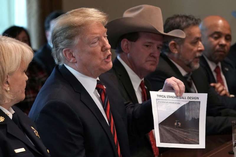 President Donald Trump at a discussion on border security at the White House. Credit: Alex Wong / Getty Images News.