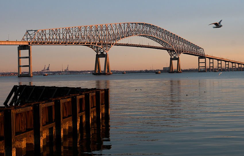 The Key Bridge in Baltimore is seen at sunrise Jan. 9. The owner of the Newlead Granadino