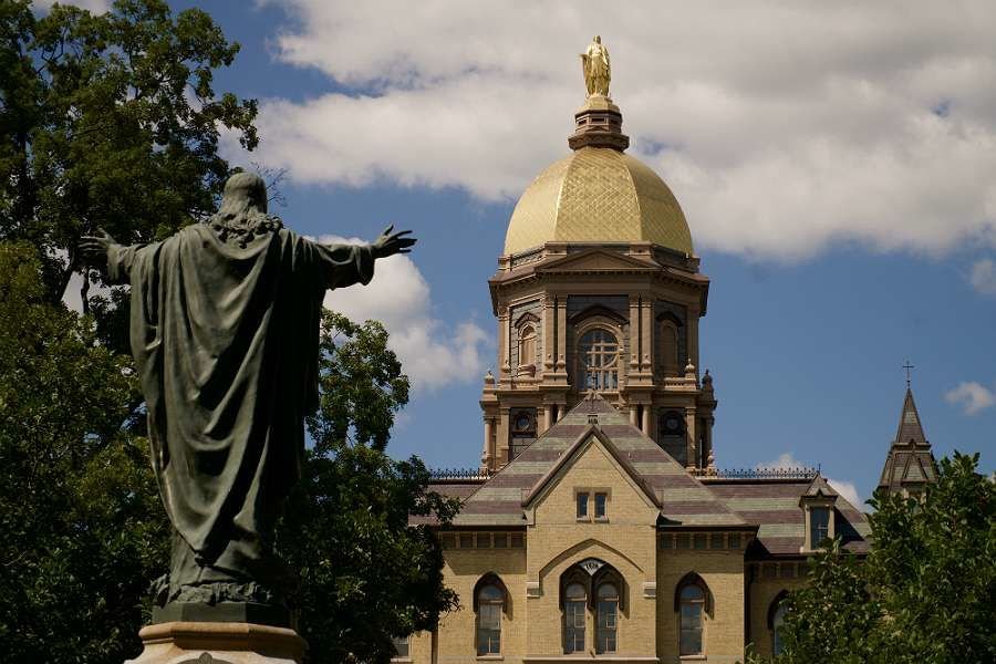 The Golden Dome atop the Main Building at the University of Notre Dame. Credit: RebeccaDLev/Shutterstock.