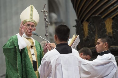 Pope Francis says Mass at St. Peter's Basilica