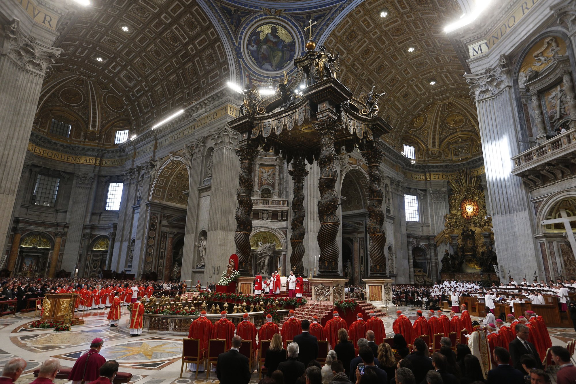 Pope Francis celebrates Mass marking the feast of Pentecost in St. Peter's Basilica at the Vatican in 2018. (PAUL HARING/CATHOLIC NEWS SERVICE)