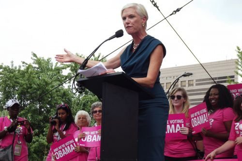 Planned Parenthood Federation of America CEO Cecile Richards speaks during a rally in support of the organization.