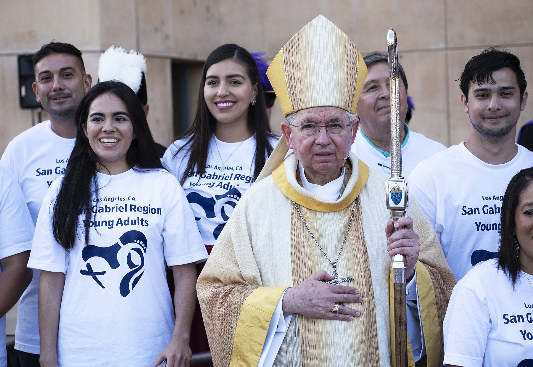 Archbishop Gomez with LA youth who will be attending World Youth Day 2019. Helping young people develop closer relationships with Christ and find their vocations is key to supporting the Church in this time of crisis