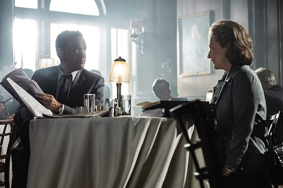 Tom Hanks (as Ben Bradlee) and Meryl Streep (as Katharine Graham) star in Twentieth Century Fox’s “The Post.” (Credit: Niko Tavernise)