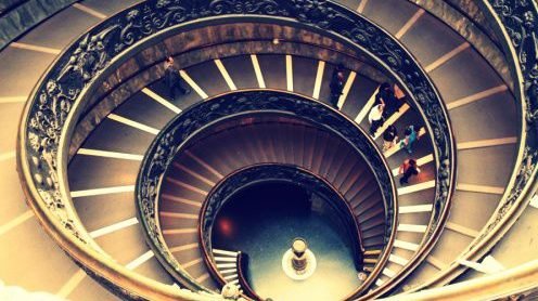 Staircase at the Vatican Museums. (Image via CNA)