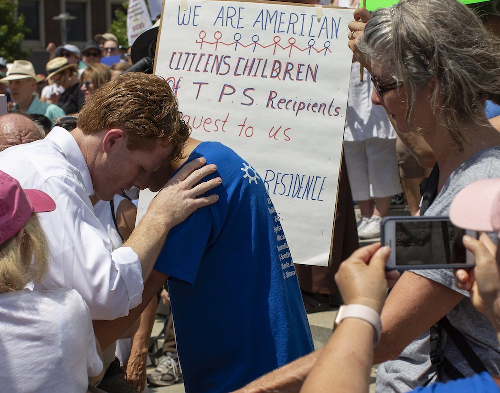 U.S. Rep. Joe Kennedy III, D-Mass., a Catholic, consoles Brian Pineda June 30 after Pineda told Kennedy about the Temporary Protected Status held by his father, Jose, following Kennedy's address to a crowd of thousands of protesters on Boston's City Hall Plaza as they prepared to march against […]