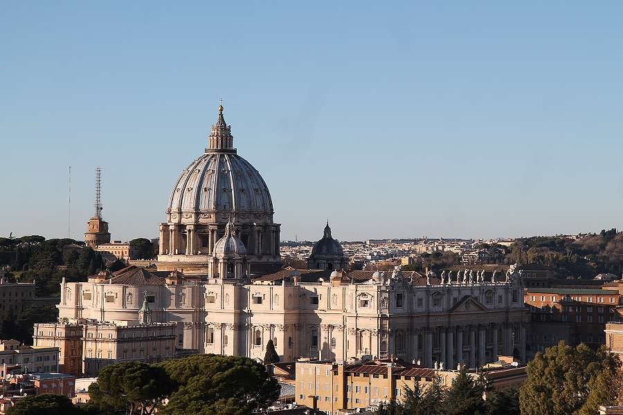 A view of St. Peter's Basilica in Vatican City