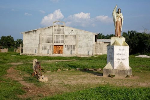 A one-time Catholic church in Lodja