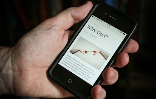 Faith website cell phone app. Photo courtesy of Faith.org.uk.