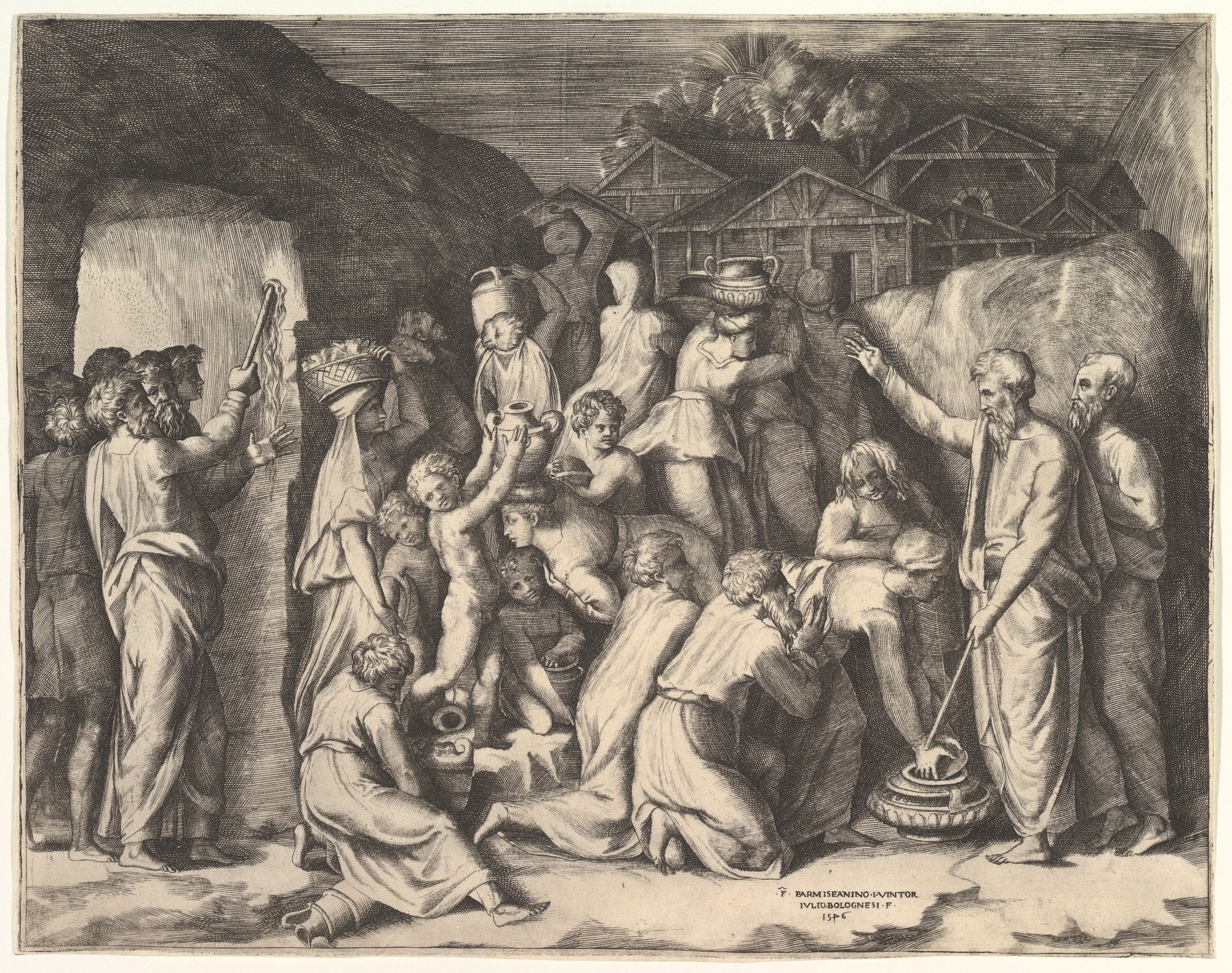 "Moses Telling the Israelites to Gather the Manna and Moses Striking the Rock