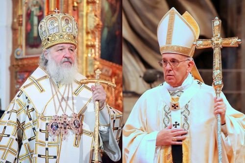 Russian Orthodox Patriarch Kirill (L) Credit: Patriarchia.Ru/PopeFrancis (R) Credit: Alexey Gotovsky/CNA.