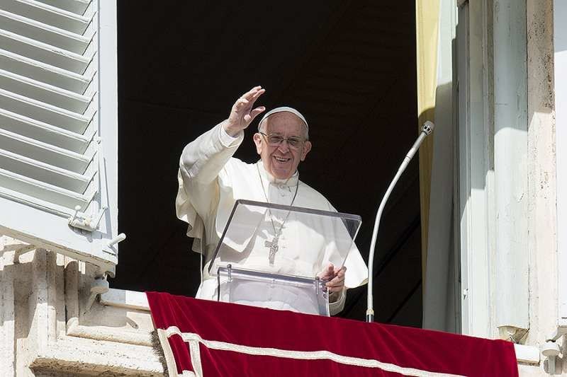 Pope Francis delivers the Angelus address in St. Peter's Square