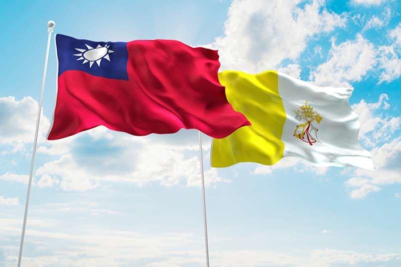 The flags of the Republic of China and the Vatican. Credit: FreshStock/Shutterstock.