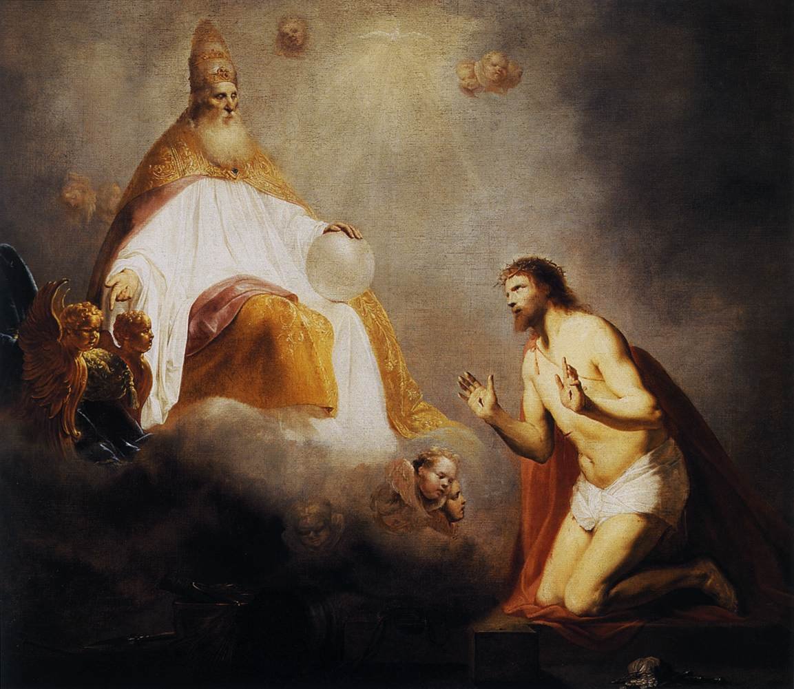 “God Inviting Christ to Sit on the Throne at His Right Side,” by Pieter de Grebber, circa 1600-1652/1653. (Wikipedia)