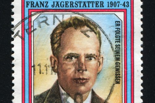 An Austrian stamp depicting Franz Jagerstatter