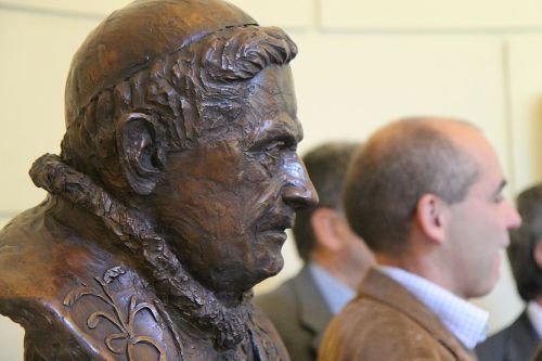 Pope Francis unveiled a new bust of Benedict XVI in the Vatican Gardens on Oct. 27