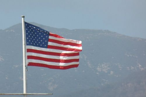 Carpenteria Beach United States Flag