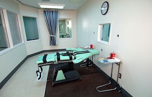The lethal injection room at San Quentin State Prison