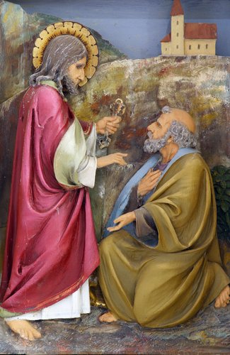 Christ handing the keys to St. Peter. (SHUTTERSTOCK)
