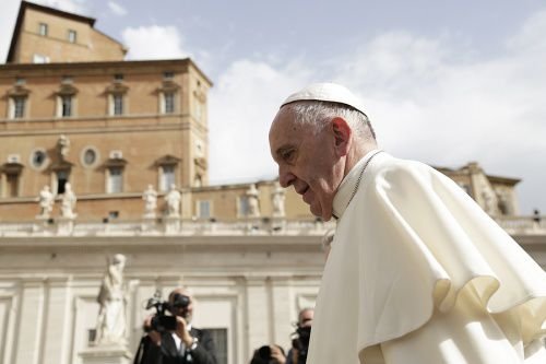 Pope Francis at the general audience in St. Peter's Square