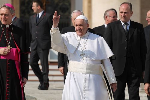Pope Francis at the General Audience address in St. Peter's Square
