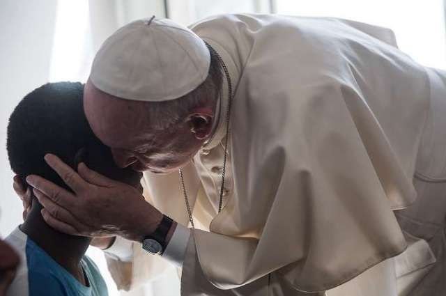 Pope Francis meets with former prostitutes assisted by the Pope John XXIII Community in Rome Aug. 12