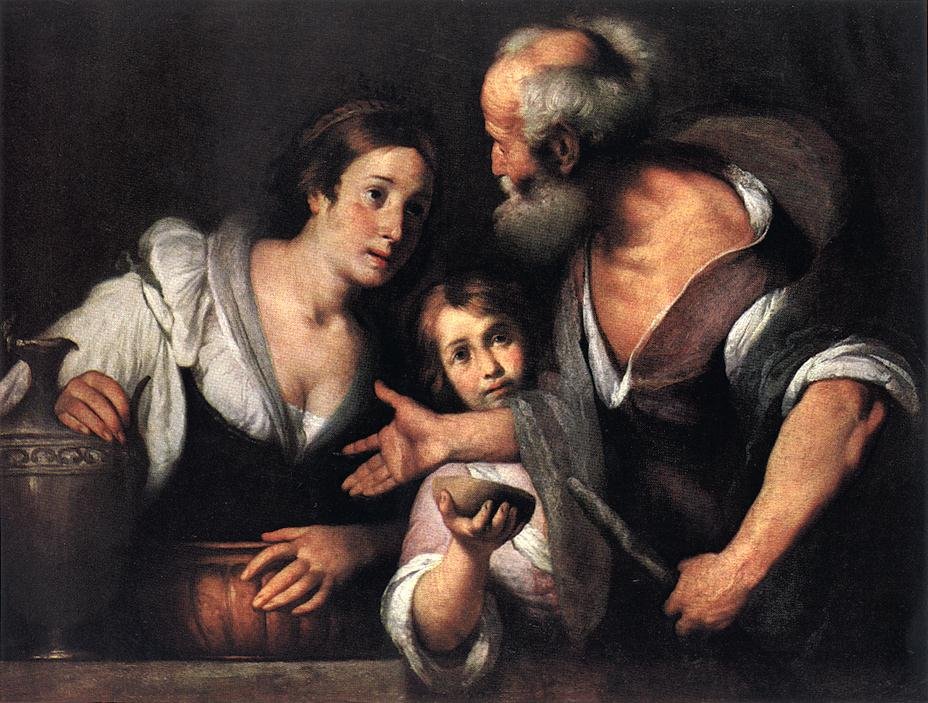 “Prophet Elijah and the Widow of Sarepta” (Zarephath), by Bernardo Strozzi (1581-1644).