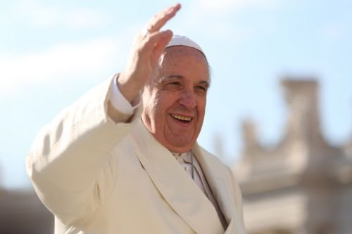 Pope Francis in St. Peter's Square Feb 18. Credit: Daniel Ibanez / CNA.