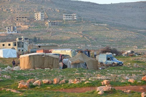 Syrian refugees who have settled in Qaa