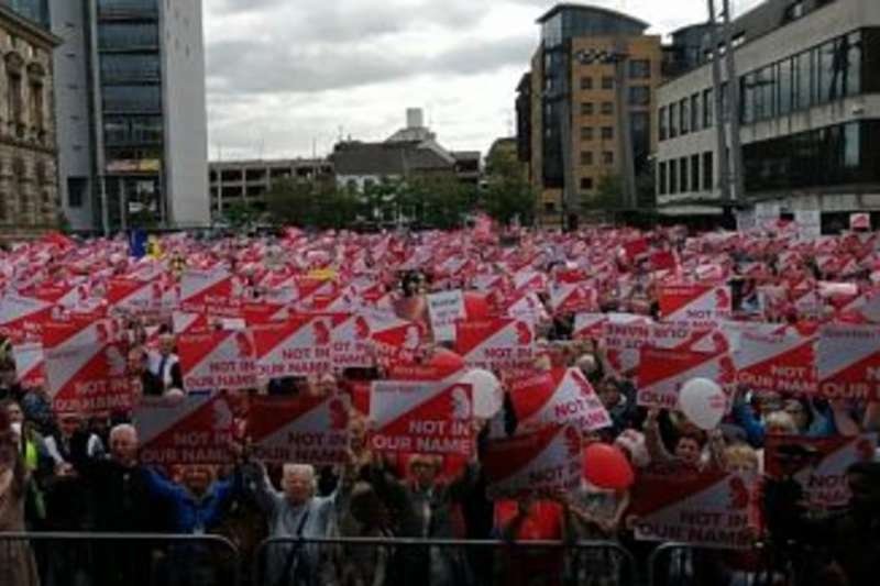 Protestors at the March for Their Lives rally in Belfast