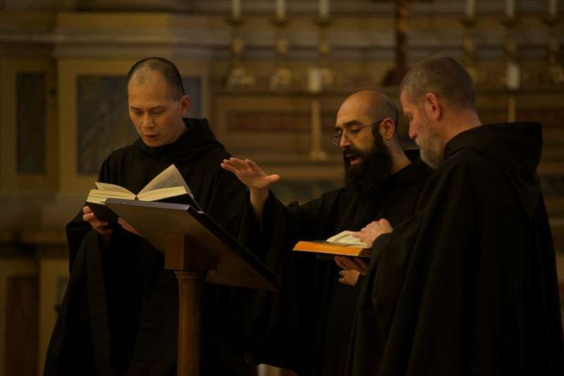 The Benedictine monks of Norcia singing Gregorian chant. Credit: Christopher McLallen