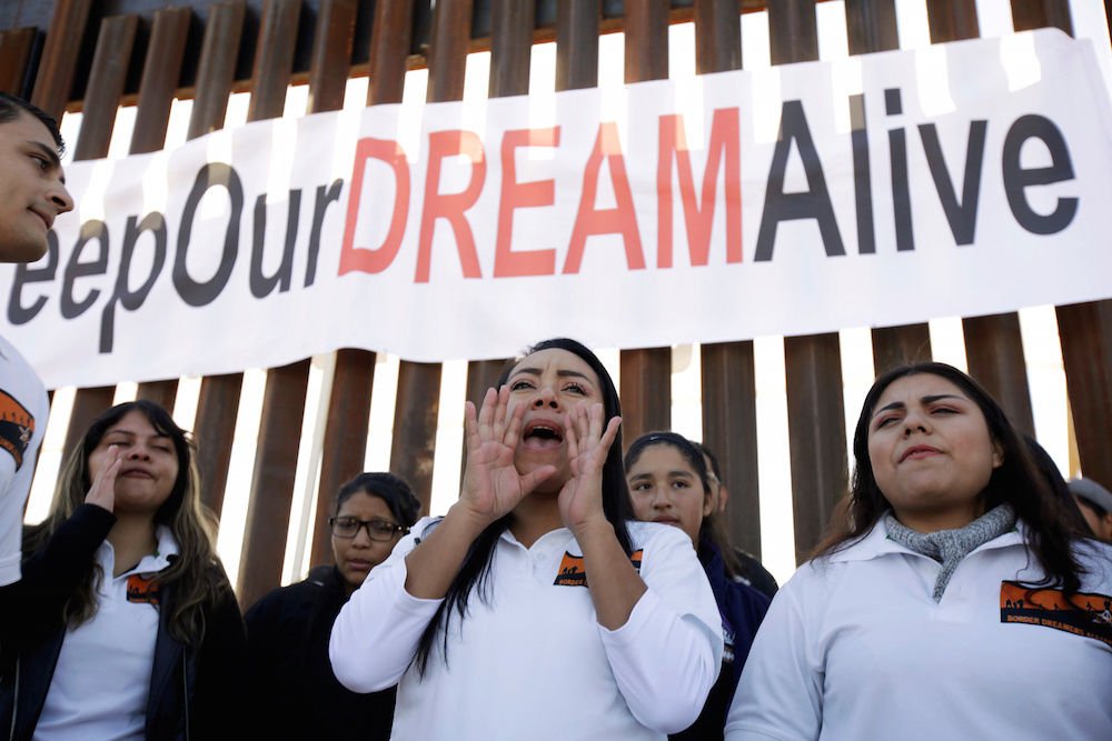 Beneficiaries of the federal Deferred Action for Childhood Arrivals program attend the "Keep Our Dream Alive" binational meeting in 2017. The Dreamers